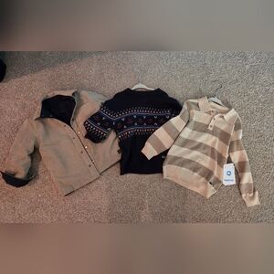 New Designer Mayoral Boys Reversible Coat Sweater Bundle Matching Set